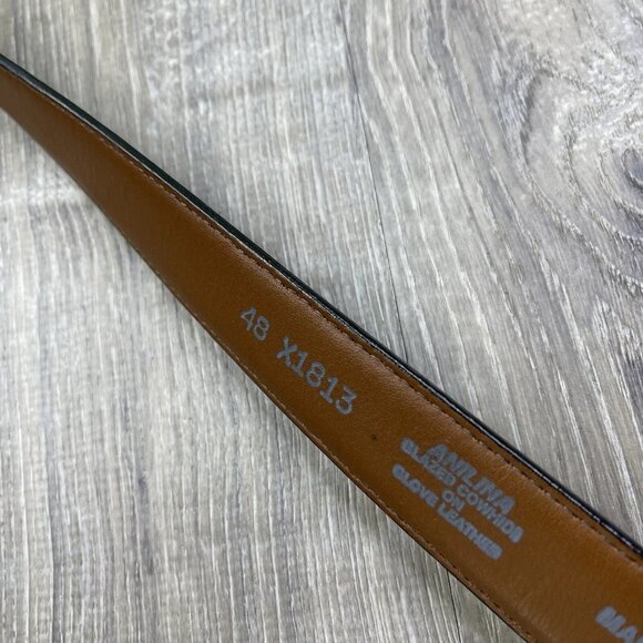 Brighton Black Anilina Aniline Glaze Cowhide on Glove Leather Belt Size 48 - Picture 14 of 15